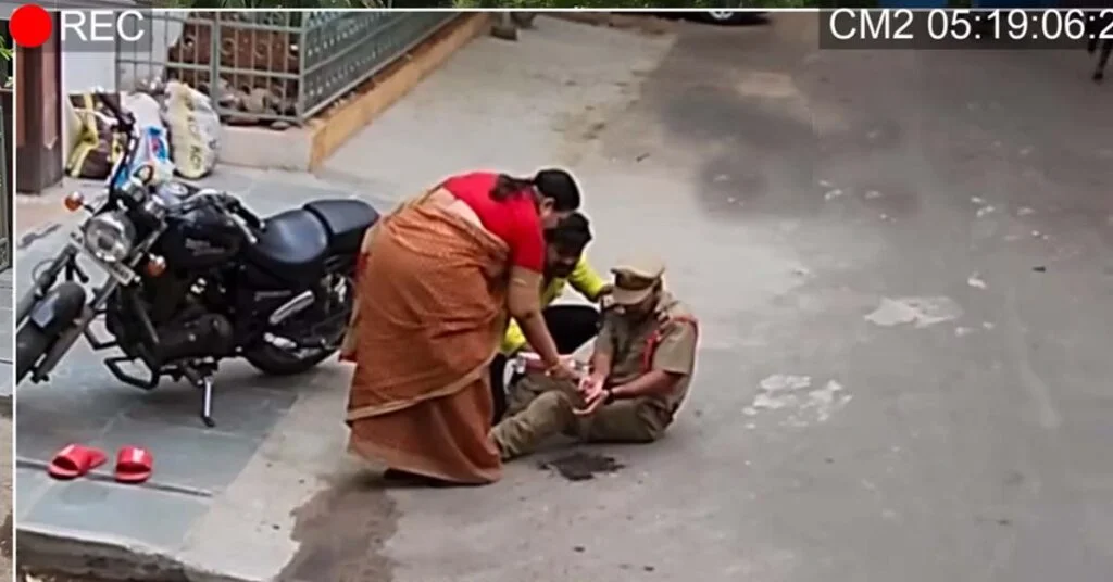 Public Helps Cop on RE Thunderbird Who Had a Freak Accident